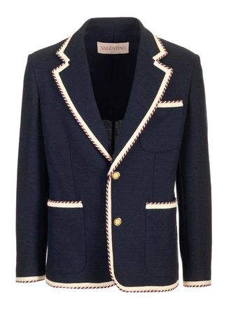 Valentino Garavani Single-Breasted Jacket In Cotton Jersey