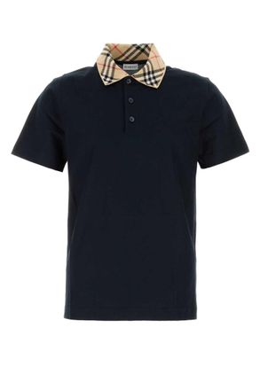 Burberry Navy Blue Solid Polo