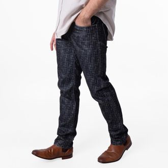 Fendi Mens Straight Leg FF Jeans, Waist Size 31