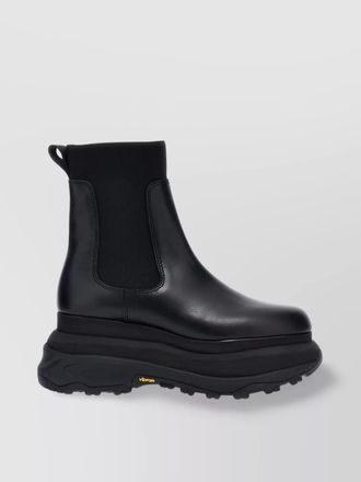 sacai chunky sole leather ankle boots