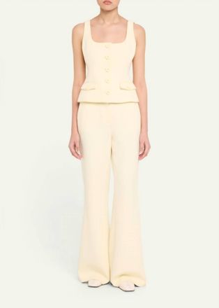 Toccin Georgia Scoop Neck Button-Front Top In Butter