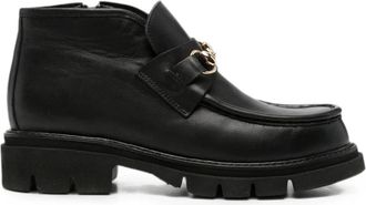 Sergio Moretti Enkellaarsjes met paardrijbitdetail - Dames - Enkellaarsjes - Zwart - 38 EU - Leer - Schoenen
