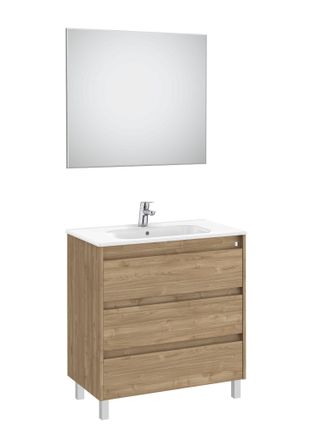 Roca Pack (mueble Tres Cajones, Lavabo, Espejo Y Aplique Led) Tenet Roca