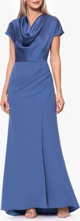 Betsy & Adam Cowl Neck Satin Dress in Slate at Nordstrom, Size 12P