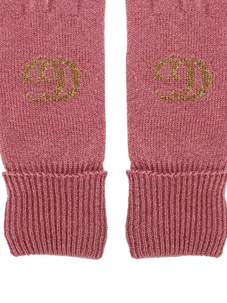 Gucci Womens Gg Monogram Lurex Gloves Pink Accessories >