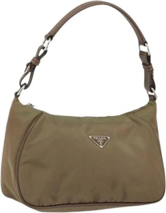 Prada Pre-owned Shoulder Bags, female, Brown, Size: ONE SIZE Pre-owned Nylon Shoulder Bag