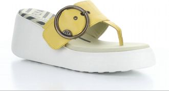 FLY London Womens Dafi Slip On Sandal In Yellow