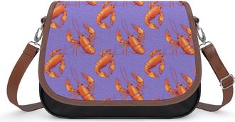 Generic Lobster Pattern Small Womens Crossbody Bags Shoulder Handbag with Adjustable Strap for Travel