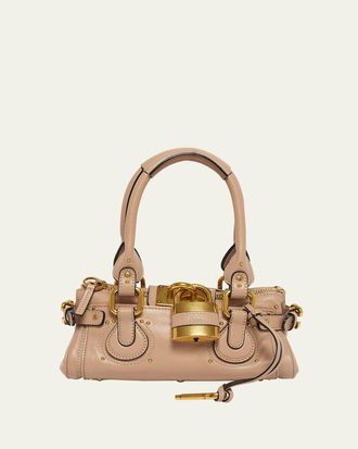 Chlo&eacute; Small Paddington Padlock Shoulder Bag in Leather