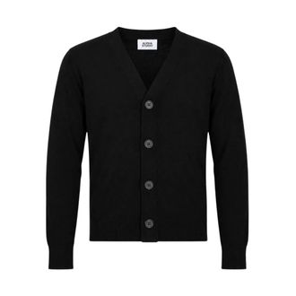Alpha Studio Cardigan in lana merino a 4 bottoni - - Knitwear - Uomo - Nero - 2XL