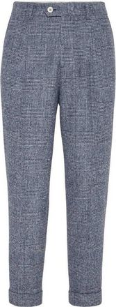 Brunello Cucinelli Gray Plaid Tailored Trousers, Brand Size 46 (US Size 30)