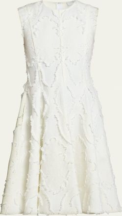 Erdem Textured Denim Fit-&-Flare Mini Dress