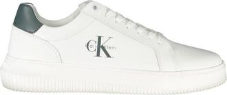 Calvin Klein Witte Leren Heren Sneaker - Heren - Sneakers - Wit - 42 EU - Leer - Schoenen