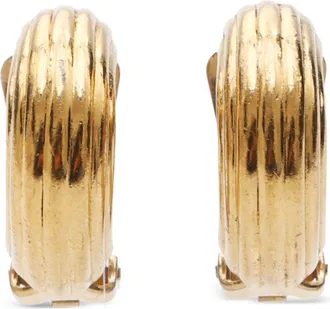 Dior Orecchini a clip CC a semicerchio anni 90 - Oro