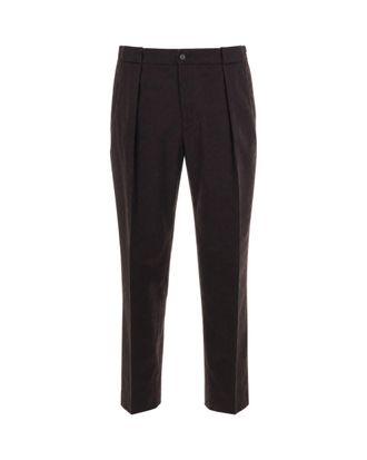 BRIGLIA 1949 Brown Portobello Wool-Blend Straight-Leg Pants