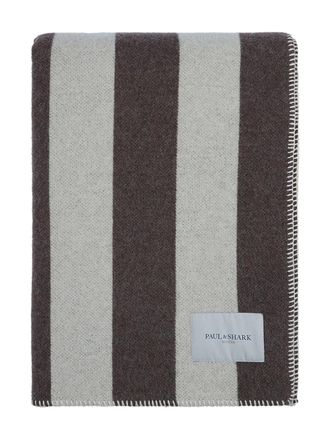 Paul & Shark striped blanket - unisex - Wool/Cashmere - One Size - Brown