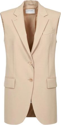 Sportmax Beige Jas Vest Stijlvol - Dames - Gillet - Beige - S - Kostuums