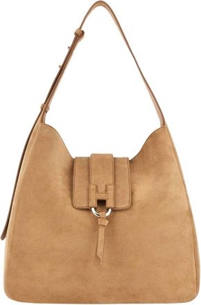 Hogan Hocket Hobo Bag - Dames - Schoudertassen - Beige - ONE Size - Leer - Tassen