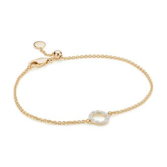 Monica Vinader Gold Riva Mini Circle Bracelet Diamond