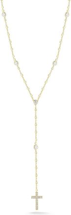 Glaze Jewelry Sterling Silver Cross Rosary Lariat Necklace