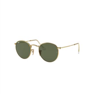 Ray-Ban Mens 0Rb3447N Round Metal Sunglasses In Arista Gold (G-15 Green)