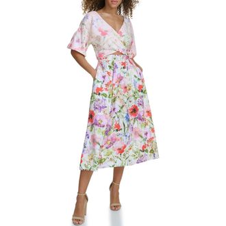 Siena My Balconia Drapey Cutout Dress in White Multi at Nordstrom Rack, Size 12