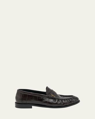 Saint Laurent Le Leather YSL Penny Loafers