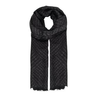 A|X Armani Exchange Winter Scarves, male, Black, Size: ONE SIZE Jacquard Logo Scarf