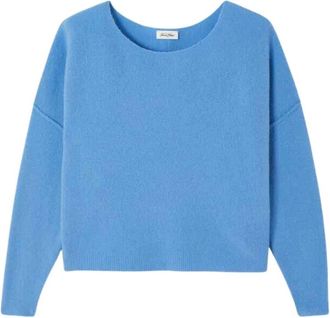 American Vintage Damsville Trui - Dames - Ronde hals truien - Blauw - M/L - Wol - Truien & Vesten