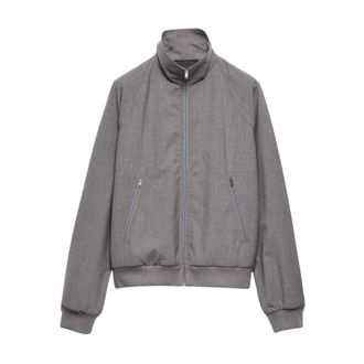 Prada Lightweight Zip-Up Jacket with High Neck and Front Pockets