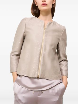 Herno wool fitted jacket - women - Polyamide/Wool - 42 - Neutrals