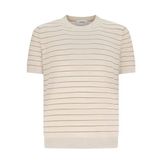 Lardini Round-neck Knitwear, male, Beige, Size: XL Lardini Sweaters