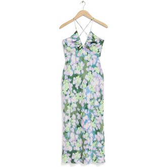 & Other Stories Floral Back Cutout Slipdress in Purple at Nordstrom Rack, Size 12