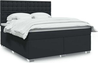 vidaXL Vidaxl - Cama Box Spring Con Colch&oacute;n Cuero Sint&eacute;tico Negro 180x200 Cm