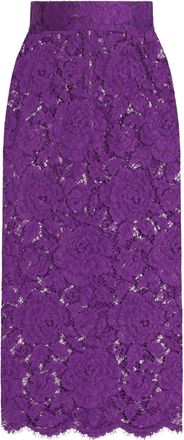 Dolce & Gabbana Gonna midi DNA con dettagli in pizzo - Viola