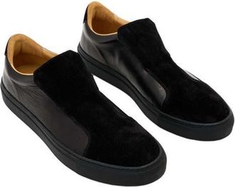 John Varvatos Reed Laceless Low Top Sneaker in Black at Nordstrom, Size 11.5