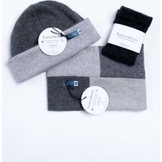 Celtic & Co. Neckwarmer, Beanie Glove Cashmere Bundle in Grey Mix at Nordstrom