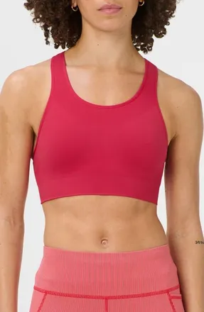 Sweaty Betty Stamina Seamless Sports Bra in Crimson Red at Nordstrom, Size Xx-Large