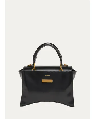 Balenciaga Hourglass Avenue Box Leather Top-Handle Bag