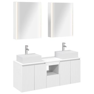 vidaXL Juego De Muebles De Ba&ntilde;o 5 Uds. Blanco Madera De Ingenier&iacute;a Vidaxl