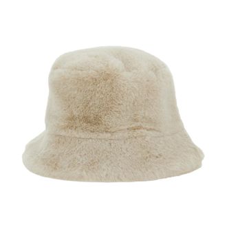 Apparis Accessoires, Dames, Wit, ONE Size, Witte Bucket Hat in Ecofur Vrouw