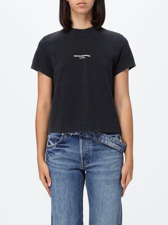 Alexander Wang T-shirt in cotone a girocollo con logo a contrasto