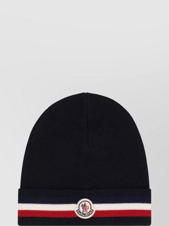 Moncler striped wool hat folded brim