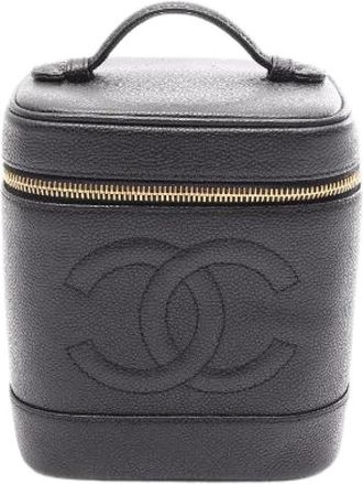 Chanel Pre-owned Coco Mark Grained Calf Handbag - Dames - Vintage Handtas - Zwart - ONE Size - Leer - Vintage