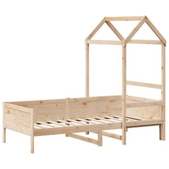 Berkfield Home Beautiful Day Bed with Roof without Mattress 80x200 cm Solid Wood in Light Tan