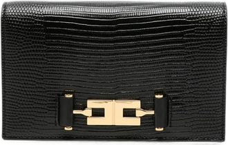 Elisabetta Franchi Lizard-effect Logo-plaque Mini Crossbody Bag