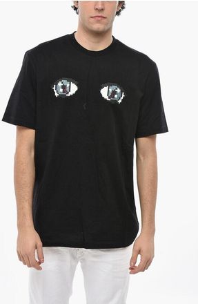 Dsquared2 Crew Neck EYES T-Shirt with Rhinestones size Xl