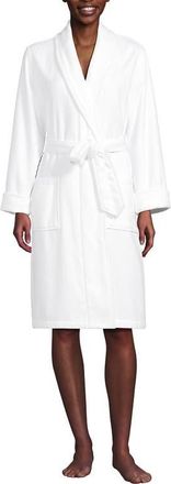 Lands End Cotton Terry Knee Length Spa Bath Robe in White at Nordstrom, Size X-Large P