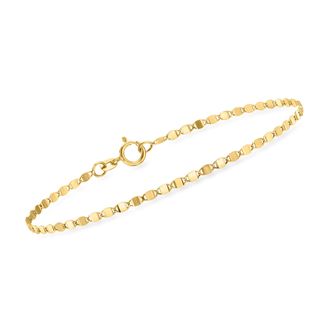 RS Pure by Ross-Simons Italian 2mm 10kt Yellow Gold Mirror-Link Bracelet