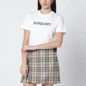 Burberry White T-shirt with logo print